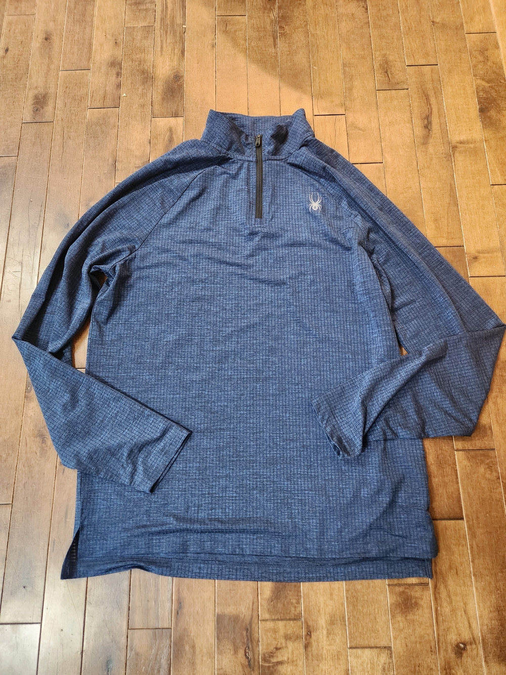 Spyder Men's Navy Textured Quarter-Zip Performance Pullover